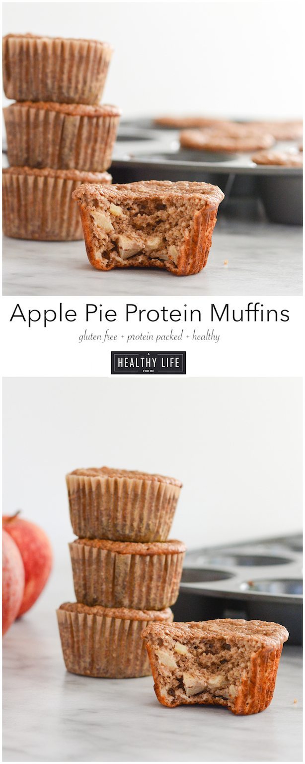 Apple Pie Protein Muffins are delicious healthy gluten free way to start of your day | ahealthylifeforme.com