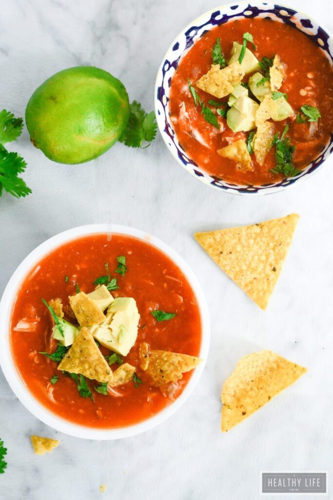 Chicken Tortilla Soup is a healthy and simple soup that has layers of fresh flavor | ahealthylifeforme.com