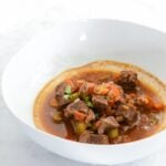 Paleo Lamb Stew is super simple to pull together and loaded with fall spices to give you a zesty, comforting, healthy, clean meal in one pot | ahealthylifeforme.com