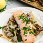Roasted Salmon Fennel Bok Choy is a healhty gluten free dairy free paleo recipe that is ready in under 30 minutes | ahealthylifeforme.com