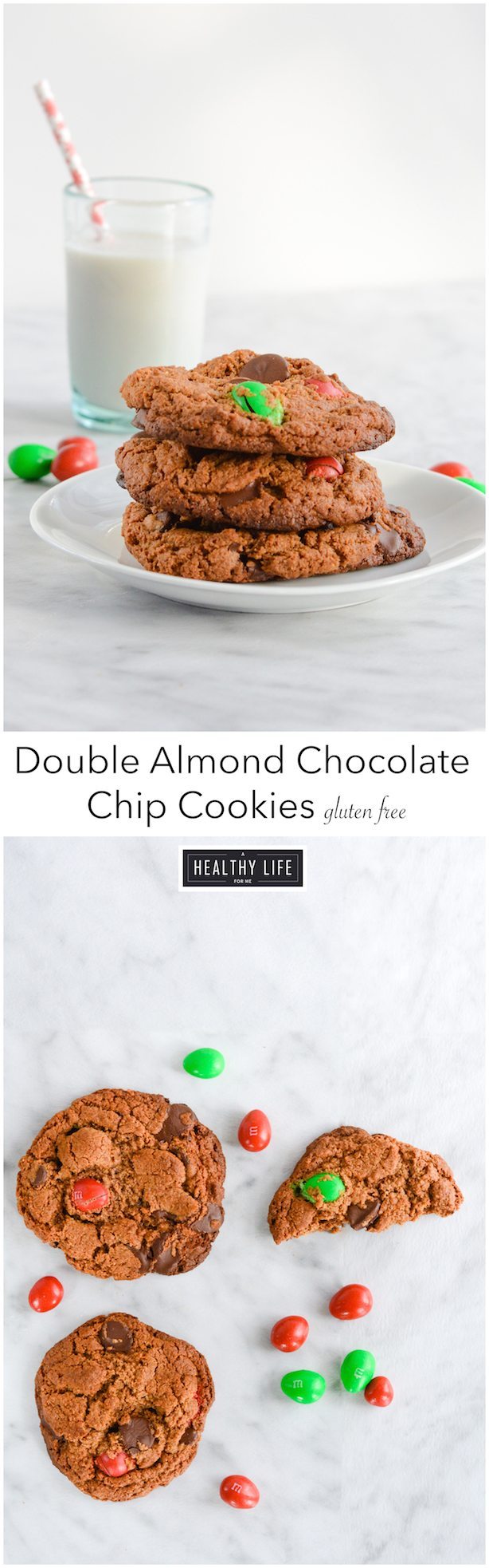 Double Almond Chocolate Chip Cookies are crisp and crunchy with almond and choclate combination gluten free | ahealthylifeforme.com