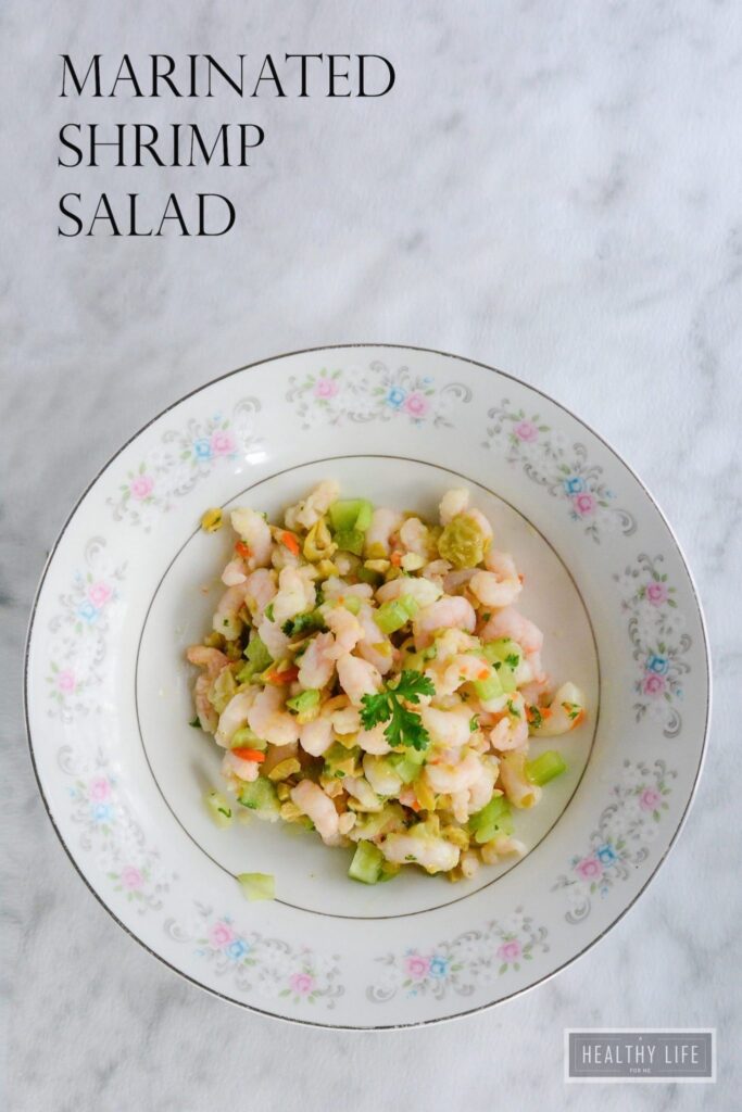 Marinated Shrimp Salad is easy make ahead healthy gluten free and paleo recipe | ahealthylifeforme.com