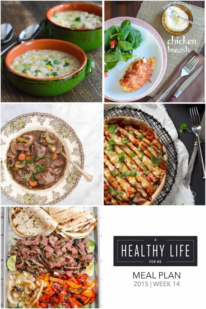 Meal Plan Week 14 with shopping list | ahealthylifeforme.com