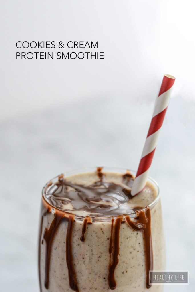 Cookies and Cream Protein Smoothie Recipe | ahealthylifeforme.com