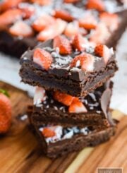 Paleo Double Chocolate Strawberry Coconut Brownie Recipe | ahealthylifeforme.com