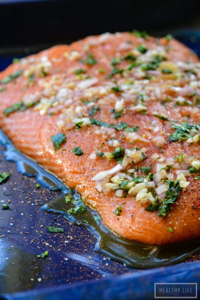 Roasted Salmon and Clementine Gluten Free Paleo High Protein dinner recipe | ahealthylifeforme.com