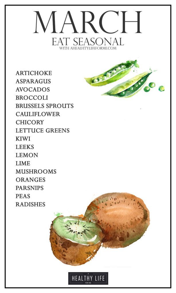 Eat Seasonal March Produce Guide | ahealthylifeforme.com