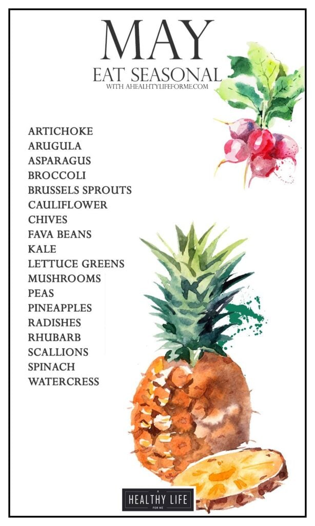 Eat Seasonal Produce Guide for May | ahealthylifeforme.com