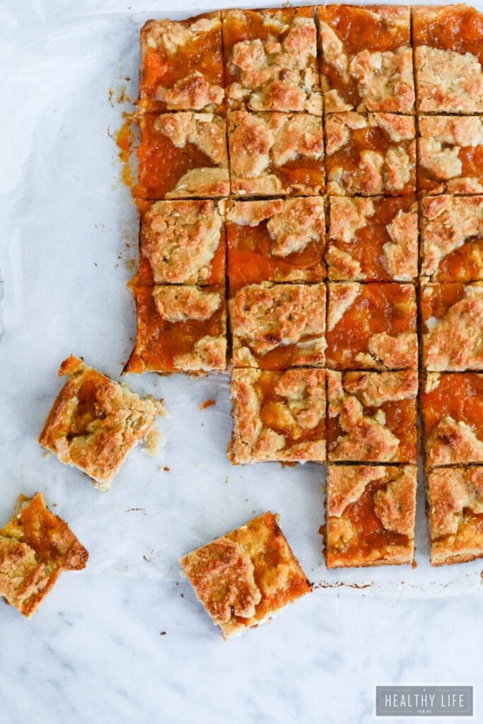Gluten Free Apricot Bars are perfectly sweet and buttery paleo recipe | ahealthylifeforme.com