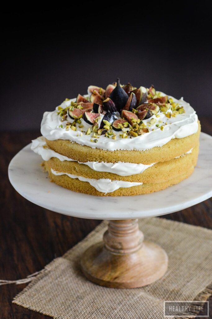 This Gluten Free Fig Cream Cake is Dairy Free and Vegetarian dessert recipe | ahealthylifeforme.com
