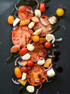 Peach Tomato Caprese Salad perfect summer recipe | ahealthylifeforme.com