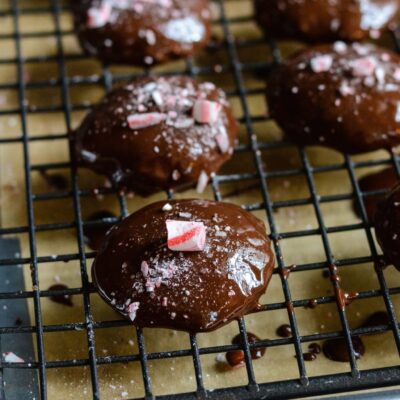 These Gluten Free Chocolate Mint Candy Crunch Cookies are perfect for the holidays, or really anytime. Imagine homemade girl scout thin mints with a candy cane crunch topping | ahealthylifeforme.com