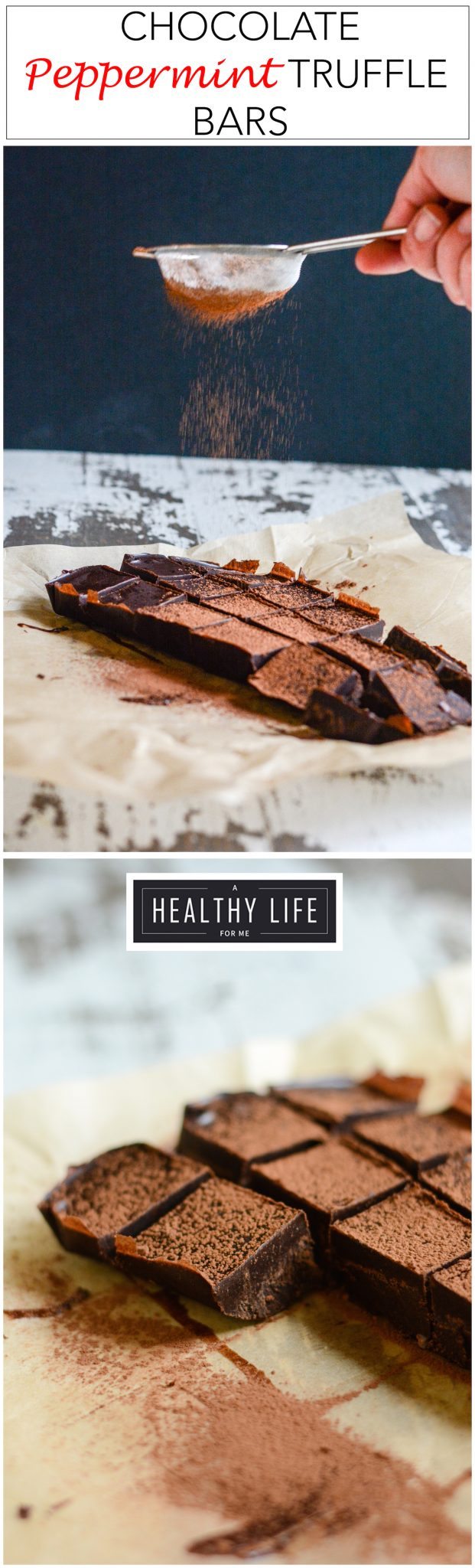 Chocolate Peppermint Truffle Bars are the perfect no bake gluten free easy to make holiday treat and a great way to celebrate the holidays | ahealthylifeforme.com