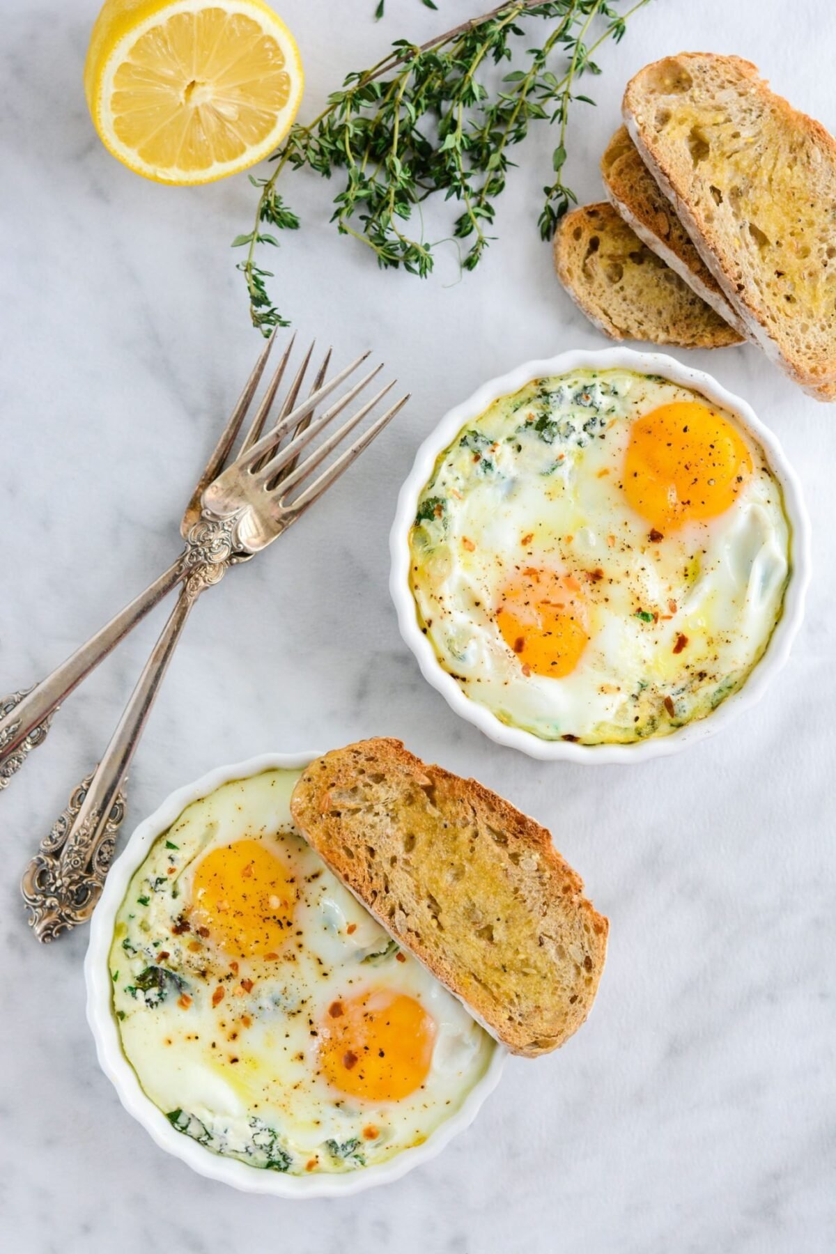Baked Egg Ricotta Thyme Cups » A Healthy Life For Me