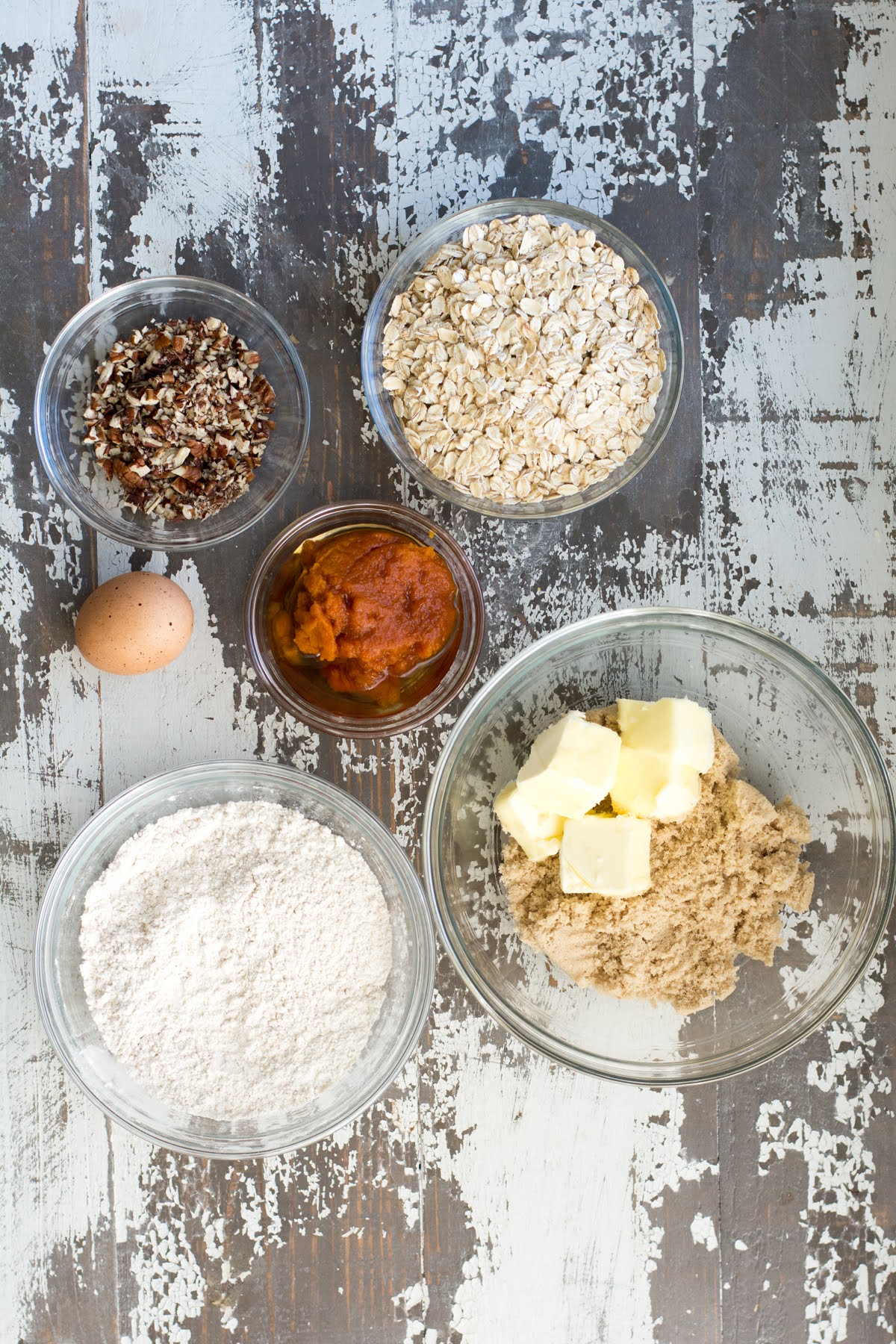 Ingredients for gluten-free pumpkin oatmeal cookies
