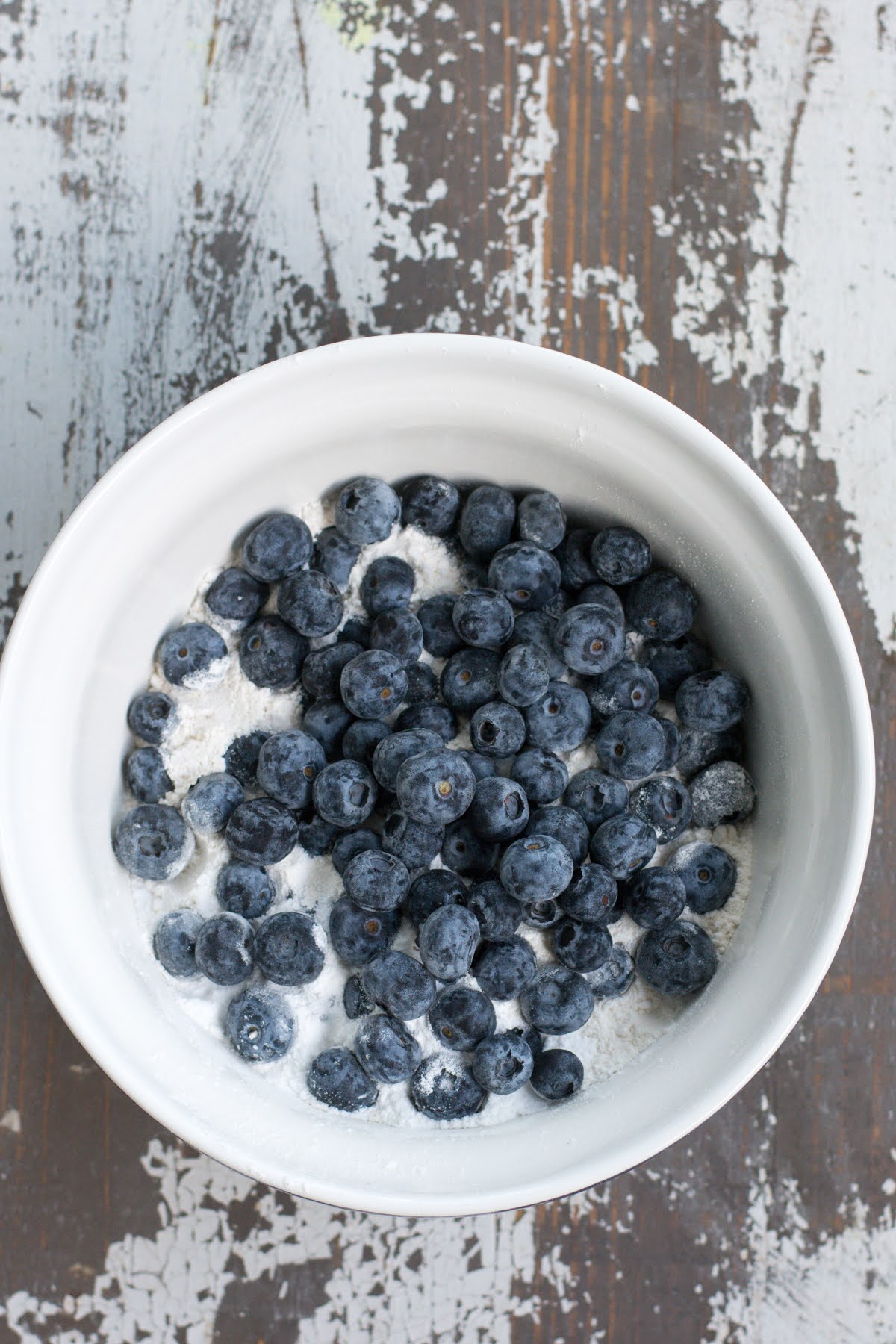 Blueberries in a mixing bowl.