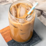 Iced coffee made with instant coffee granules.